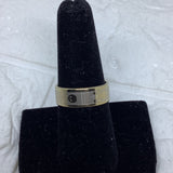 Stainless Steel Unisex Skull Ring Gold Tone Size 18