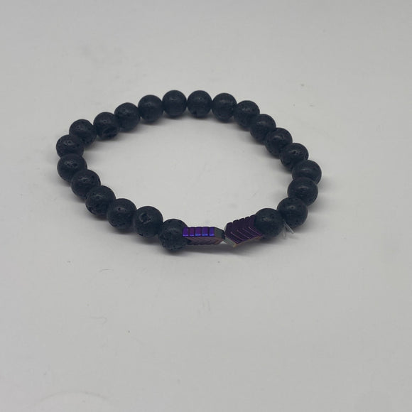 Cundo Lava Rock Beads Stretch Bracelet Unisex