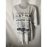 I’m A Lucky Man I Have A Freaking Awesome Wife Men’s Graphic T-Shirt Grey XL