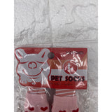 Pet Socks Anti-Slip Red Pink Size Large 3.5 Wide - 9cm Long