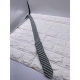 Skinny Tie Madness - Men’s Striped Tie with handkerchief Grey White SKM2009