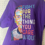 Fight For The Thing You Care About T-Shirt Unisex Purple Size XL