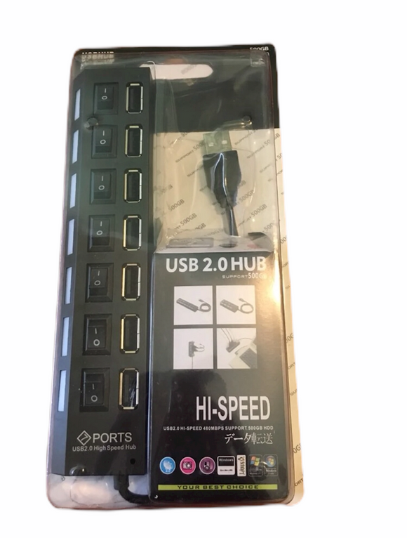 Usb 2.0 port High Speed Hub Black NWOT