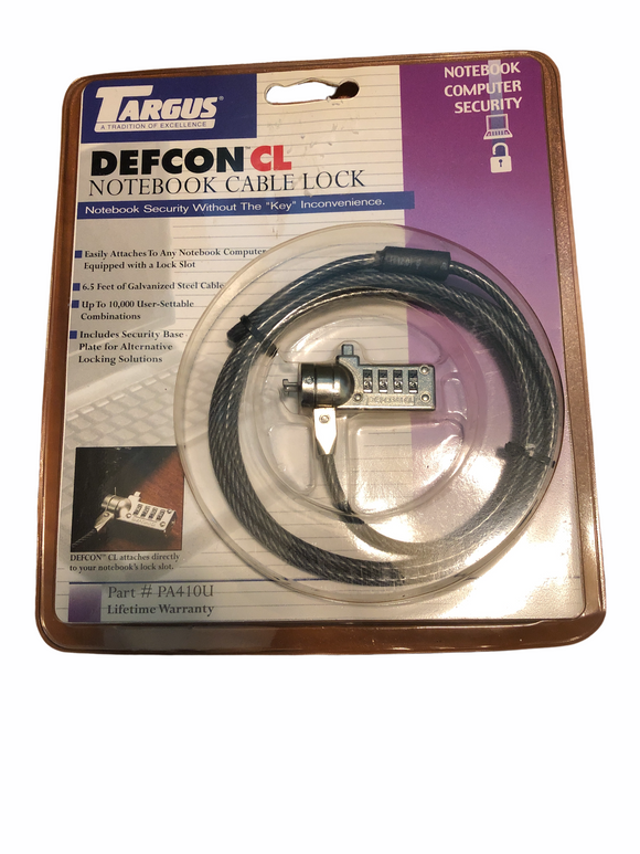 Defcon CL Notebook Cable Lock Model PA410U Brand New