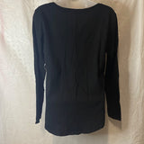 New York & Company Women’s Top Long Sleeve Cotton Shirt Black Size S