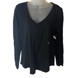 New York & Company Women’s Top Long Sleeve Cotton Shirt Black Size S