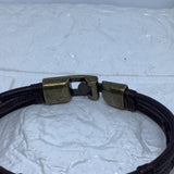 Leather Bracelet Unisex Fabric Leather Bangle Wrap WristBand Rope Brown