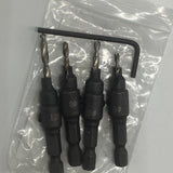 4pcs Hex Quick Change Shank Countersink Tapered Drill Bits