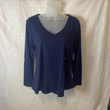 New York & Company Women’s Top Long Sleeve Cotton Shirt Blue Size S