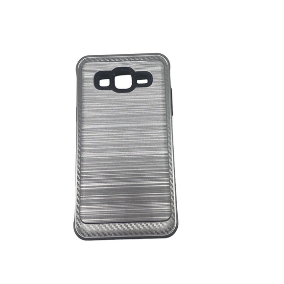 SAMSUNG ON5 Brushed Metallic Silver Impact Resistant Phone Case