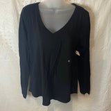 New York & Company Women’s Top Long Sleeve Cotton Shirt Black Size S