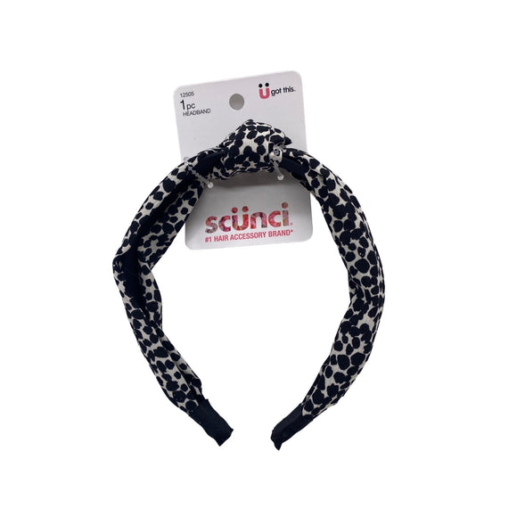 Scunci Everyday Headband 5 Inch Leopard Print Plastic Flexible W Fabric New
