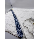 Skinny Tie Madness - Men’s Floral Tie Blue White SKM828