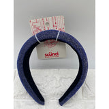 Scunci Headband Dark Blue Silver Sparkle Headband 1 Inch Wide New