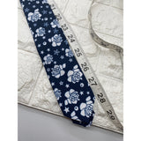 Skinny Tie Madness - Men’s Floral Tie Blue White SKM828