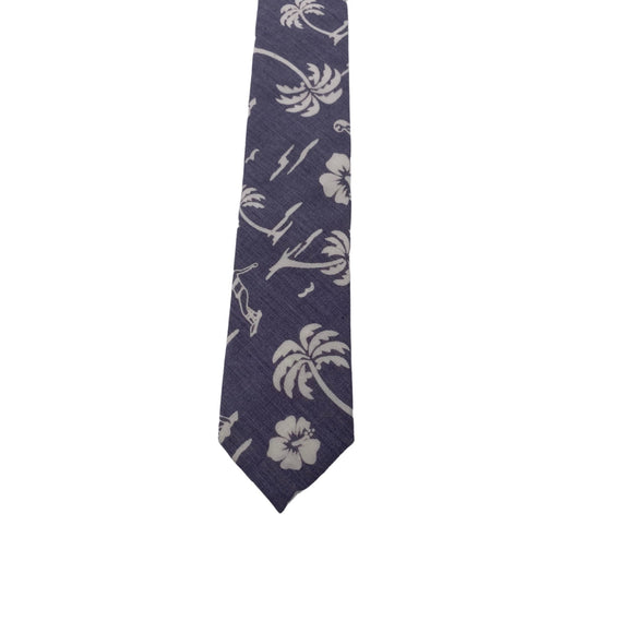 Skinny Tie Madness - Men’s Floral Tie White Grey SKM787