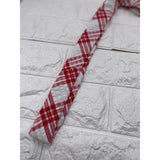 Skinny Tie Madness - Men’s Plaid Tie Red White -SkM2116