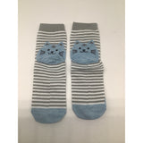 Cute Cat Knit Socks Women’s Horizontal Striped Socks Cotton Grey