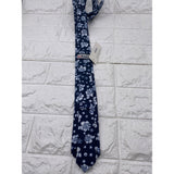 Skinny Tie Madness - Men’s Floral Tie Blue White SKM828