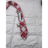 Skinny Tie Madness - Men’s Plaid Tie Red White -SkM2116