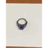 Blue Sapphire Black Rhodium Plated Engagement Ring Size 7 Women’s