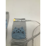 Cute Cat Knit Socks Women’s Horizontal Striped Socks Cotton Grey
