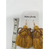 Fashion Women Bohemian Earrings Long Tassel Fringe Drop Dangle Jewelry Yellow