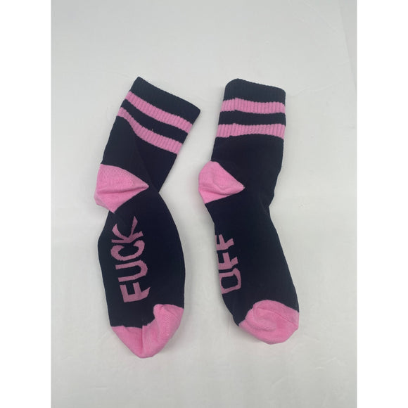 Women’s Cotton Fashion Letter Printed Ankle Socks Pink and Black