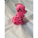 Rubber Dog Squeaky Dog Toys for Small, Medium or Large Pet Breeds, Play Fetch Pink with Polka Dogs
