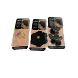 3-Pack Scunci Press On Hair Accessory Flowers Beaded Glitter Sparkle 39247-A