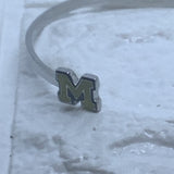 University of Michigan Bracelet UM Maize Block M Bangle Bracelet with Crystal