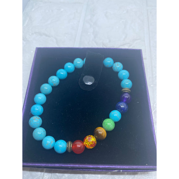 Gemstone Bracelets Rainbow Birthstone Crystal Beads Elastic Stretch