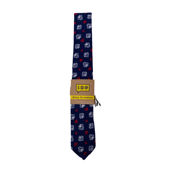 Skinny Tie Madness - Men’s Spades Tie Blue SKM3289