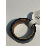 Three Keys Jewelry 8mm Zebra Wood Inner Tungsten Ring Black Brushed Flat Ring Size 8N
