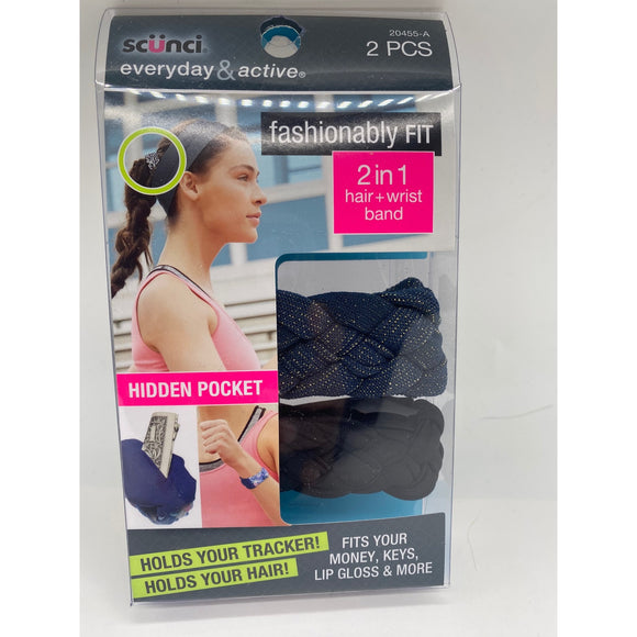 Scunci Everyday & Active Fashionably Fit 2 in 1 hair +wrist band 20455-A