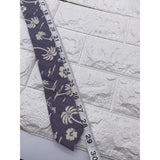 Skinny Tie Madness - Men’s Floral Tie White Grey SKM787