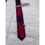 Skinny Tie Madness - Men’s Checked Tie Red Blue SKM2224