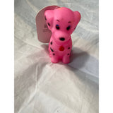 Rubber Dog Squeaky Dog Toys for Small, Medium or Large Pet Breeds, Play Fetch Pink with Polka Dogs