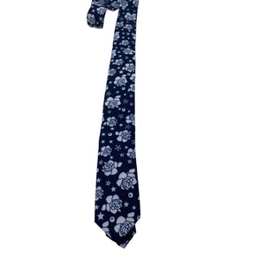 Skinny Tie Madness - Men’s Floral Tie Blue White SKM828