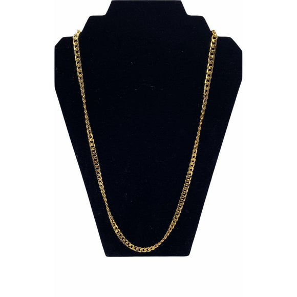 Chunky Golden Curb Chain Necklace 28in