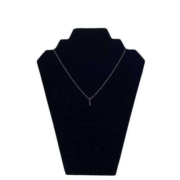 Penta-Crystal Bar Charm Necklace White Gold