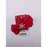 Scunci Winter Snowflake Clip Red Bow Tie Christmas Xmas 12548