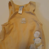 Carter's Baby Girl One Piece Pajamas size Small 0-3 Months Yellow and White Animals Design
