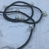 2 pcs Black with Pearls Hair Band