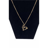 G-Clef and Heart in One Necklace Gold