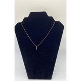 Penta-Crystal Bar Charm Necklace Rose Gold