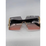 Frameless Hourglass Sunglasses Pink and Gold