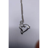 G-Clef and Heart in One Necklace Sliver