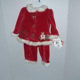FIRST IMPRESSIONS Baby Girl Size 6-9M Santa Suit Red and White NWT MSRP $36