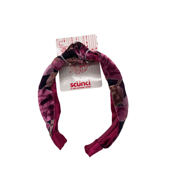 Scunci Headband Magenta Pink Velvet Headband 1 Inch Wide New